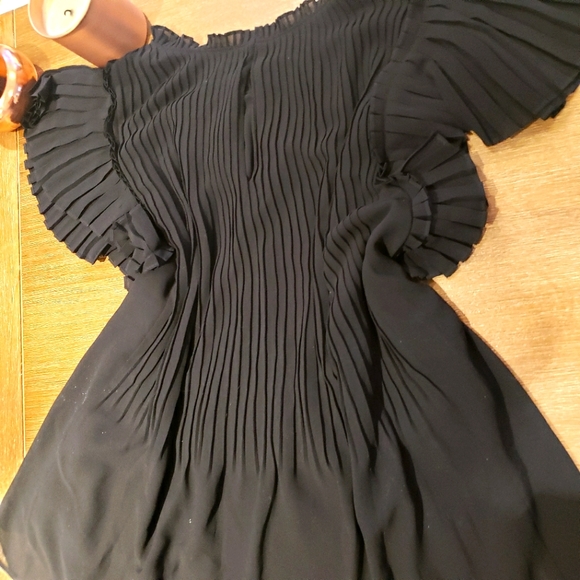 💖💖 Ann Taylor Flowy Blouse Pintuck With Pleated Cap Sleeves Size Small - Picture 2 of 5